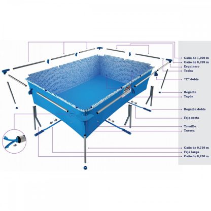 Pileta Pelopincho 1055-3,00x2,00x0,75-4500 Lts.