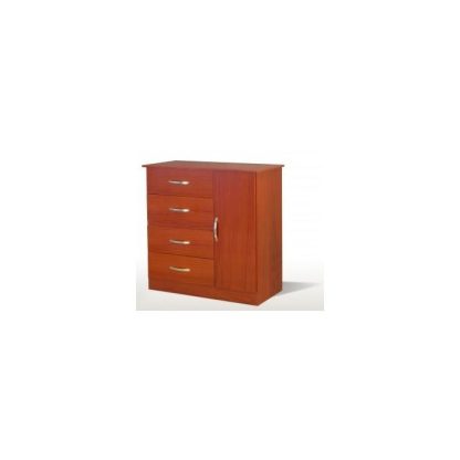 Cómoda 4 Cajones 1 Puerta MÁXIMO Linea FORTALEZA Caoba