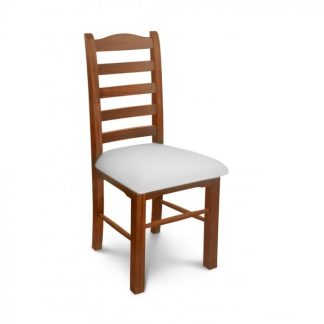Silla con Asiento Tapizado y Respaldo Ergonómico PATRIA TRADICIÓN Color Caoba Rectas
