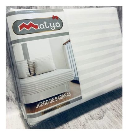 Juego de Sabana Palette 2 y 1/2 Plazas Matya Blanco. Sintetico