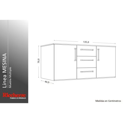 Mueble Organizador RICCHEZZE MESINA 2 Puertas 3 Cajones